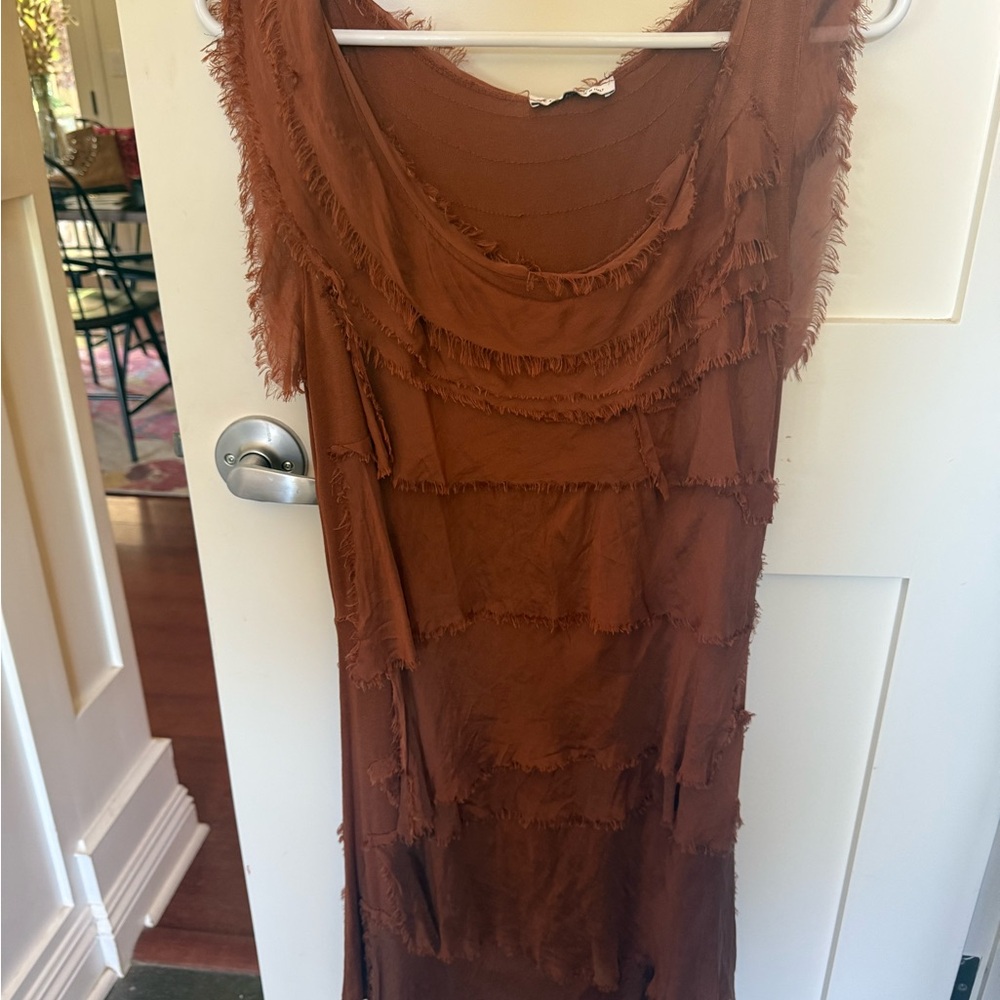 Elegant Brown or grey Sleeveless Dress